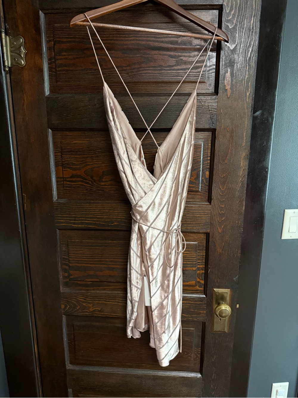NWTs Satin Wrap Slip Dress in Blush